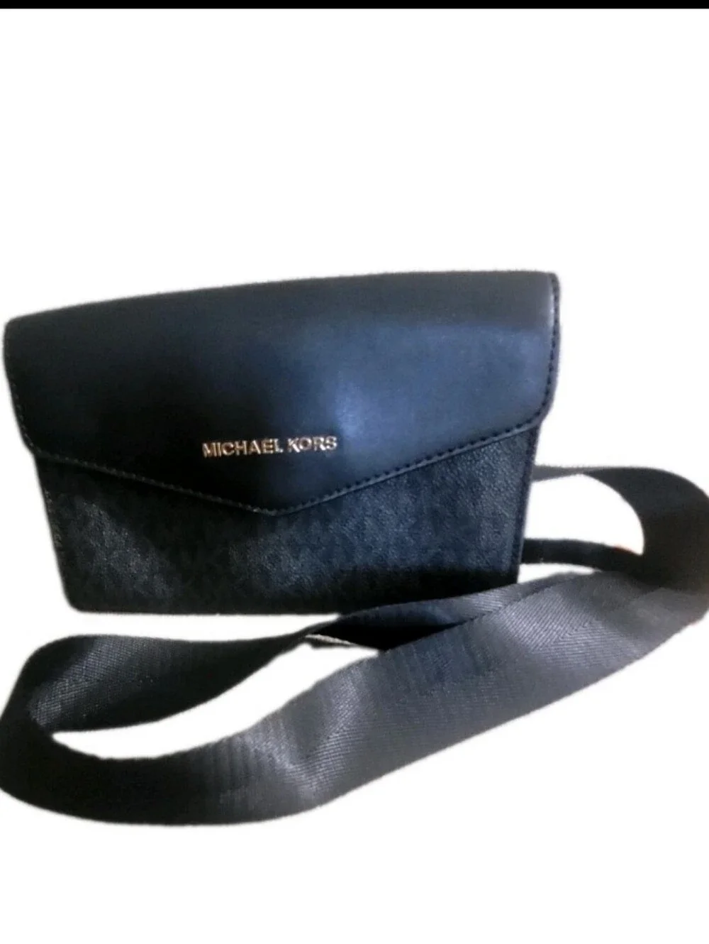Michael Kors Black With Grey Signature Brossbody Bag 8x5.5